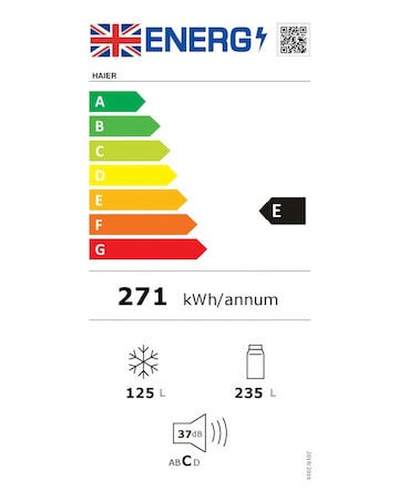 Haier HTW5618ENMG Combi Series 5 180cm Fridge Freezer - Inox
