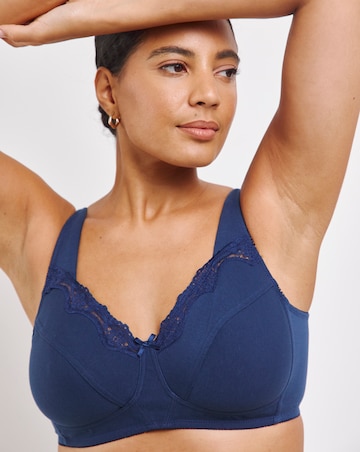 Pretty Secrets 2 Pack Non Wired Cotton Rich Bras B-G Navy/Blush
