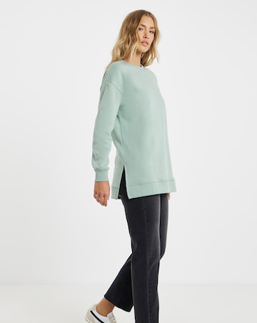 Sage Side Split Sweatshirt Tunic