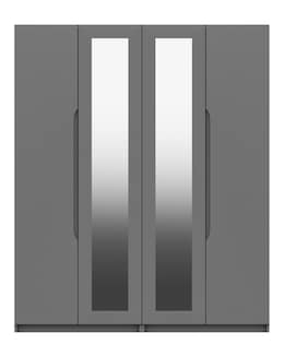 Sorrento High Gloss 4 Door Wardrobe with Mirror