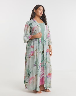 Figleaves Viscose Linen Blend Dressing Gown