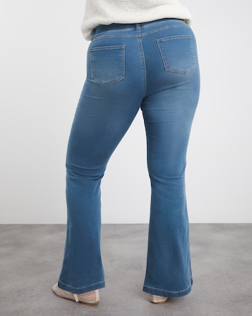 Simply Be Erin Mid Blue Pull On Bootcut Jeggings