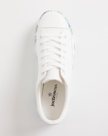 Joe Browns White Lace Up Platform Trainers -Wide Fit (E)