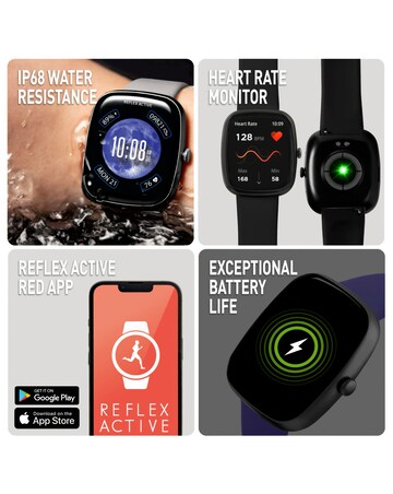 Reflex Active Series 50 Silicone Calling Strap Watch Set - Black