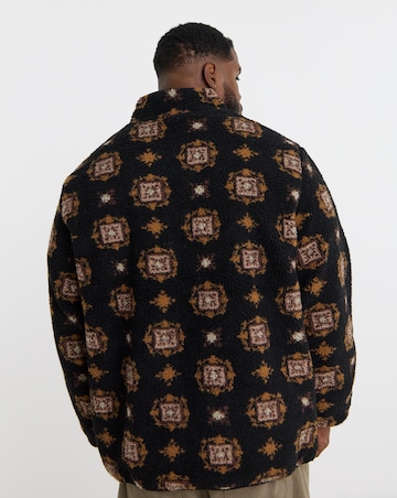 Jack & Jones Norrebro Printed Teddy Fleece - Black