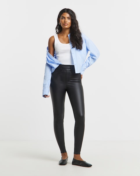 Black Coated Skinny Jeggings