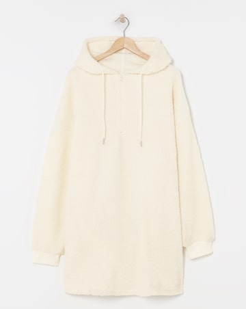 Supersoft Borg Oversized Hooded Lounge Dress