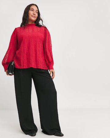 Scarlet Long Sleeve High Neck Lace Top