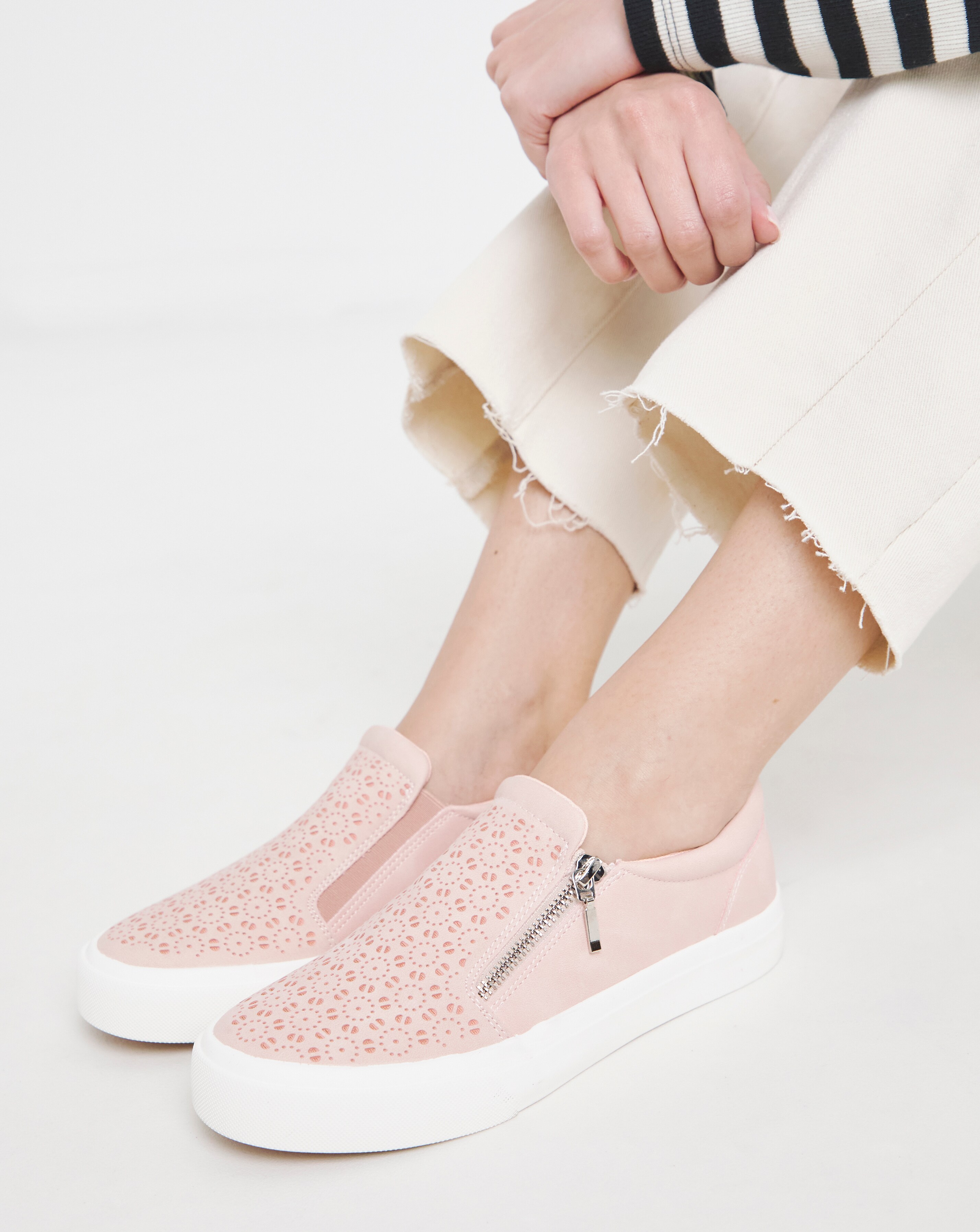 Bramble Zip Detail Slip on Trainer - Extra Wide Fit (EEE)