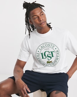 Lacoste Short Sleeve Tennis Graphic T-Shirt - White