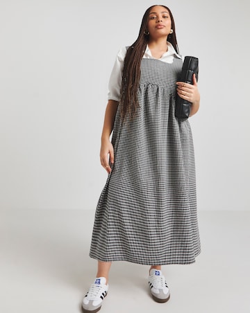 Simply Be Black and White Gingham Textured Sundress