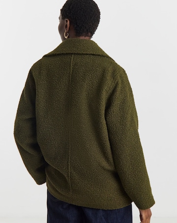 Khaki Cacoon Sleeve Pea Coat
