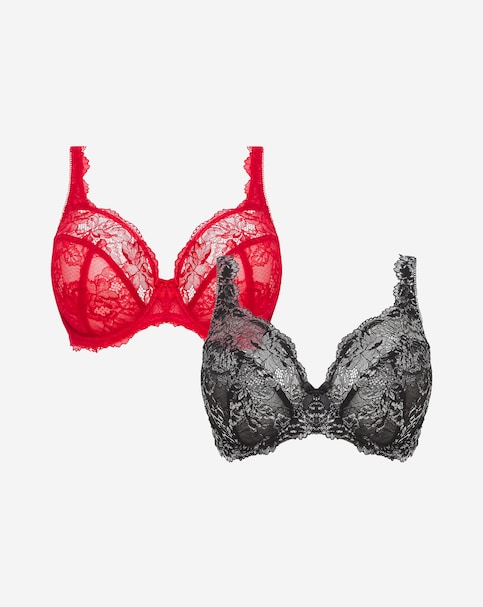 Pretty Secrets 2 Pack Ella Lace Full Cup Bras B-K