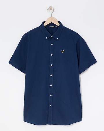 Voi Plain Oxford Short Sleeve Shirt Long Length