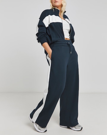 Navy Stripe Wide Leg Joggers