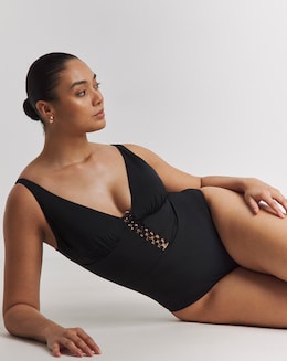 Simply Be Ring Detail Plunge Swimsuit