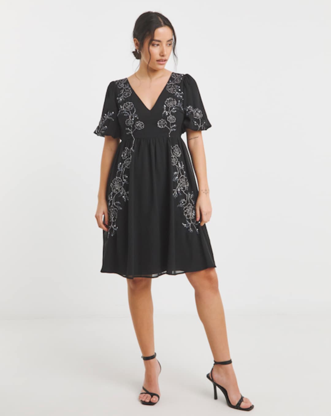 evening short sleeve dresses Short Sleeves V-Neck Asymmetrical Mother of The Bride Dresses main image 0