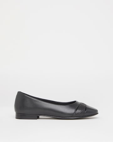 Heavenly Soles Genevieve Cut Out Detail Ballerinas - Wide Fit (E)