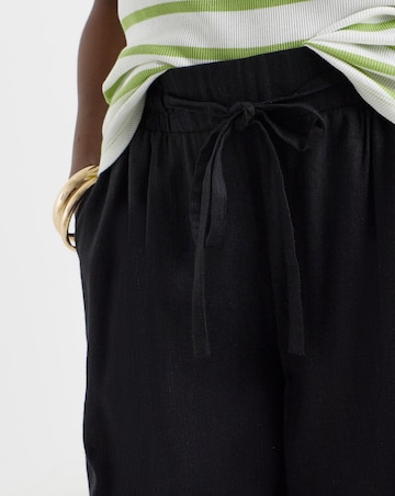 Linen Mix Wide Leg Trousers