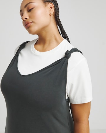 Simply Be Charcoal Grey Premium Jersey Knot Detail Maxi Dress