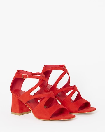 Dani Cross Over Strappy Block Heel Sandals - Extra Wide Fit (EEE)