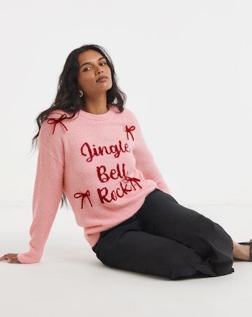 Pink Jingle Bell Rock Christmas Jumper