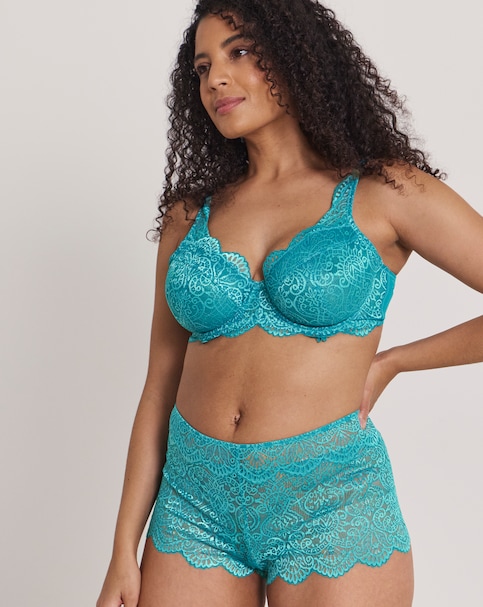 Pretty Secrets Mila Lace Short Knicker Teal