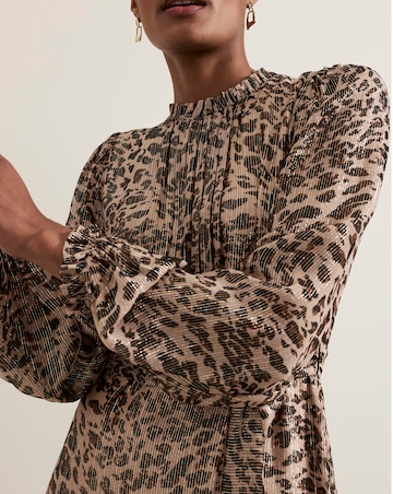 Phase Eight Eve Leopard Fil Coupe Print Midi Dress