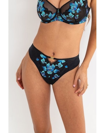 Pour Moi Rhea Luxe Embroidered Mesh Back Thong