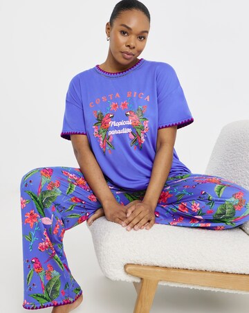 Figleaves Parrot Blanket Stitch Pyjama