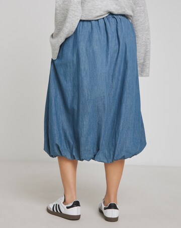 Simply Be Mid Blue Bubble Hem Denim Skirt