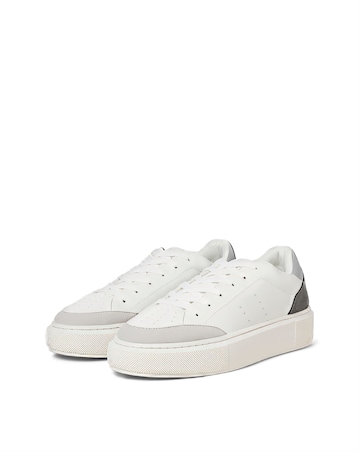 Jack & Jones Aspire Court PU Trainer - White Multi