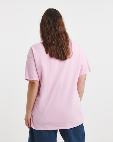 Simply Be Pink Peaches Slogan T-Shirt