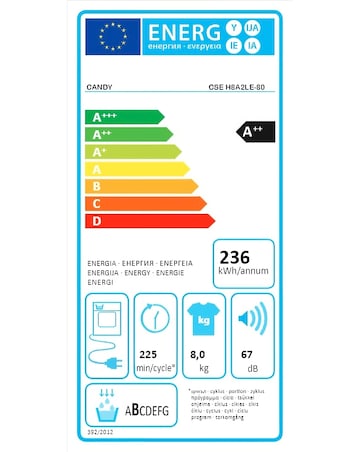 Candy Smart CSEH8A2LE 8Kg Heat Pump Tumble Dryer