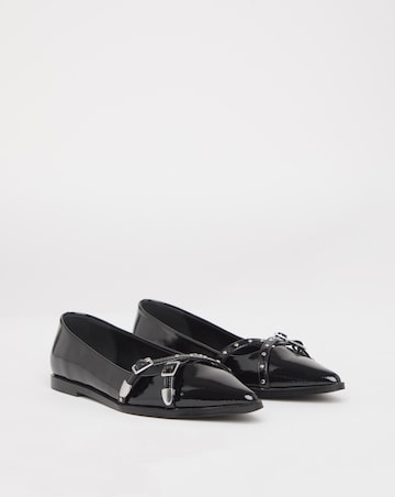 Livorno Pointed Buckle Detail Ballerina Wide E Fit