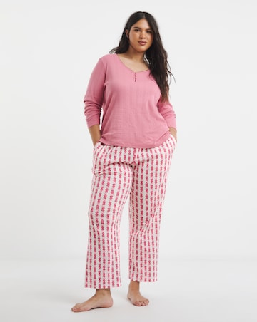 Pretty Secrets Henley Top Heart Pointelle Pyjama Set