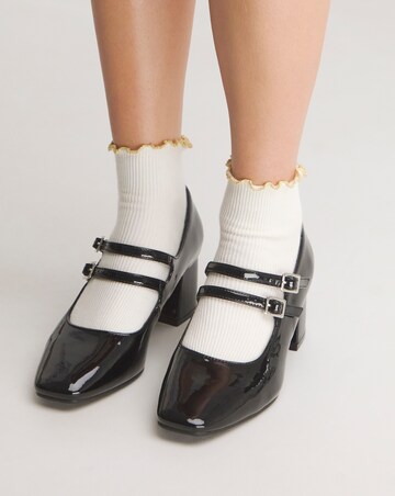 Kody Mary Jane Block Heeled Shoes Wide E Fit