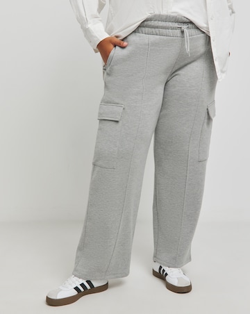 Grey Marl Wide Leg Cargo Joggers