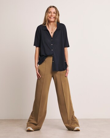Anthology Camel Ponte Pull On Wide Leg Trouser