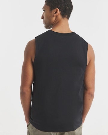 Pure Cotton Tank Vest- Black