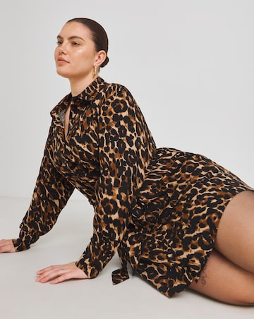 Leopard Print Shirt Dress