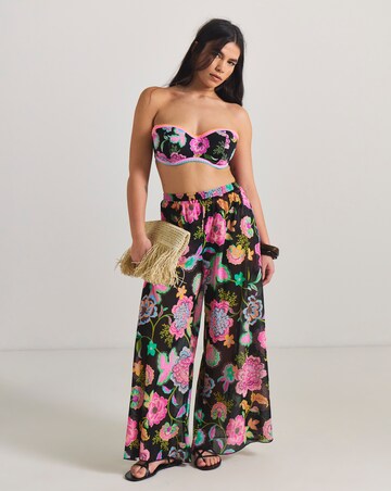 Figleaves Floral Print Mesh Beach Trousers