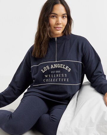 Simply Be Quarter Zip Varsity Legging Lounge Set