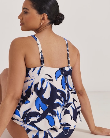 MAGISCULPT Medium Control Twist Front Bandeau Blouson Tankini Top