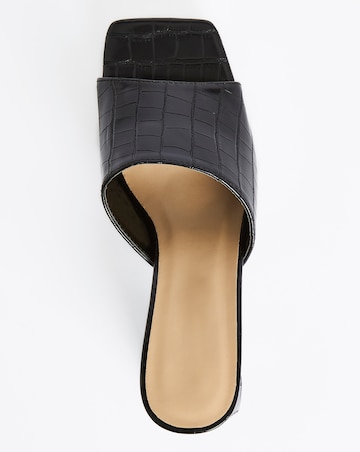 Arlene Croc Square Toe Mules Wide Fit