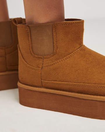 Edith Flatform Warm Lined Chelsea Snug Boots - Wide Fit (E)
