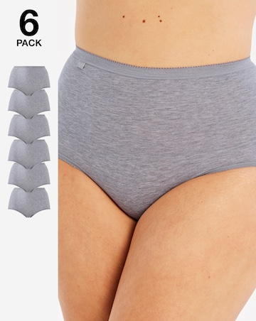 Sloggi (6 Pack) Basic Maxi Cotton Knickers Grey Mix