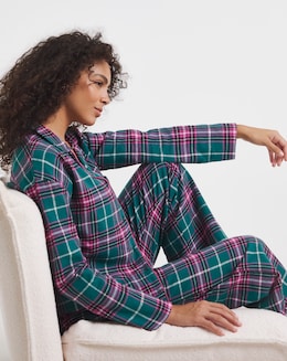 Pretty Secrets Check Button Up Pyjama Set