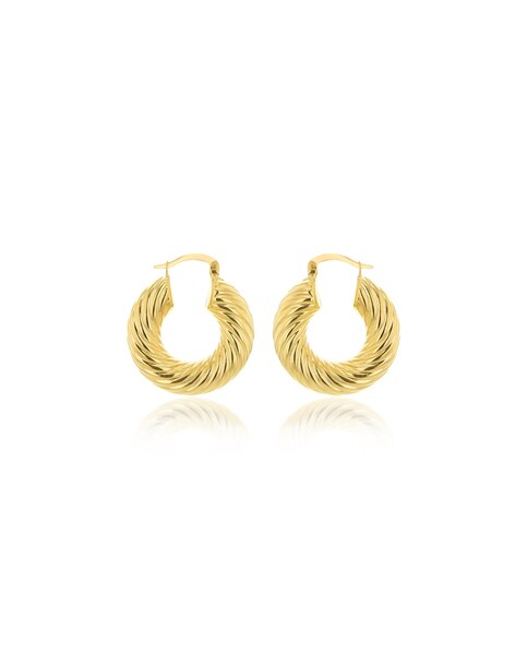 9ct Thick Twist Hoop Earrings