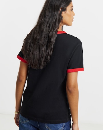 Simply Be Black Cherry Pie Graphic Ringer T-Shirt